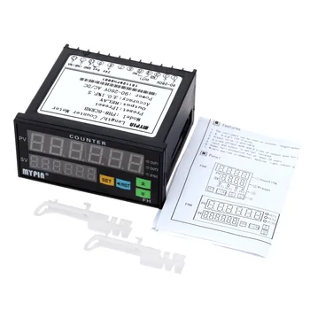 

Digital Counter Mini Length Batch Meter 1 Preset Relay Output Count Meter Practical Length Meter 90-260V AC/DC