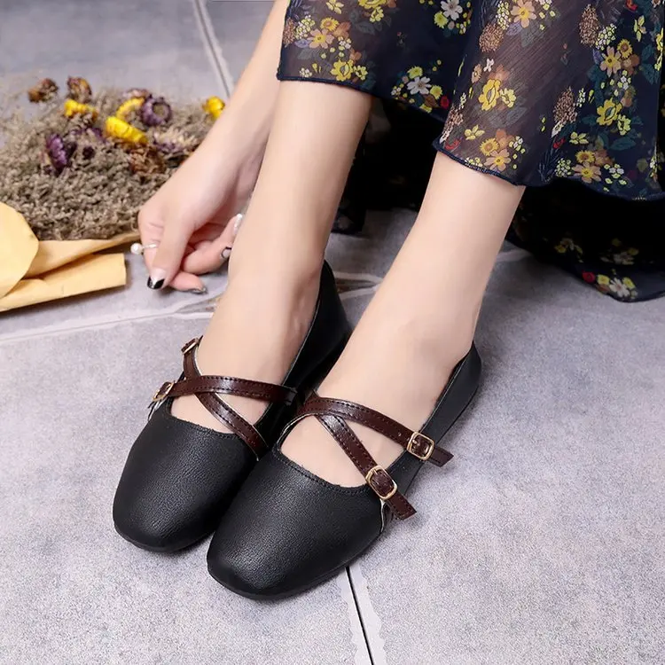 

spring Koreanflat casual shoesflat with shallow mouth single shoesset foot lazy peas shoes wildworkshoes womens shoes modamujer