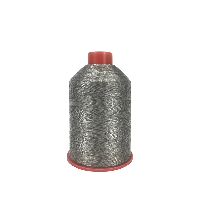 

Silver fiber sewing thread polyester silver plated strong conductive 250g/pc(Polyester + silver fiber)