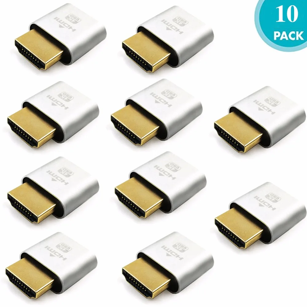 FUERAN DDC EDID HDMI Dummy Plug Headless Ghost Display Emulator 2K 4K Fit Headless 1920x1080 New