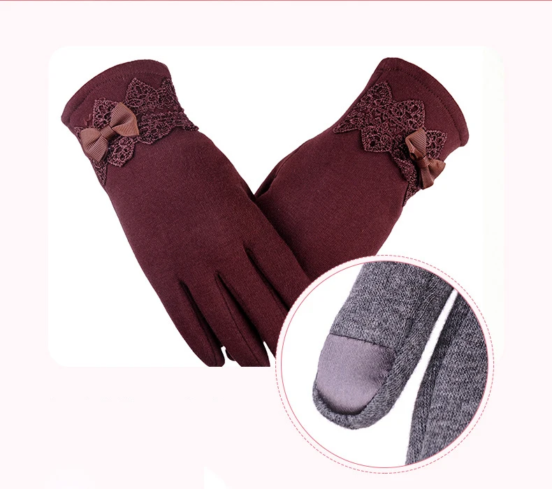 DANKEYISI женские модные зимние теплые перчатки Сенсорный экран Для женщин полный палец толщиной запястье перчатки Варежки женские перчатки 2018