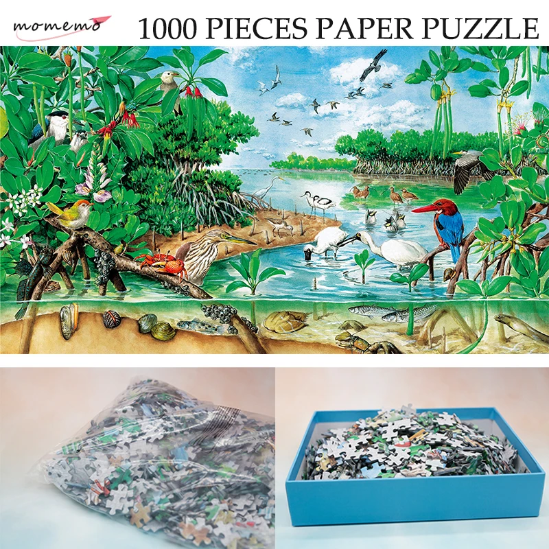 

MOMEMO The Mangrove Natural Landscape Puzzle 1000 Pieces Paper Original Hand-painted Ecosystem Jigsaw Puzzle Exquisite Toys Gift