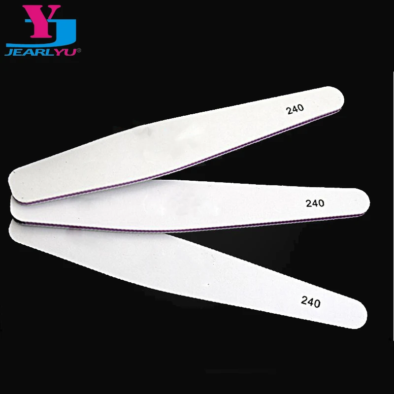 

JEARLYU 10pcs White Drop Style Sanding Nail Files Nail Art Tools Artificial Nail Sandpaper Cuticle Remover Buffers File 240/240