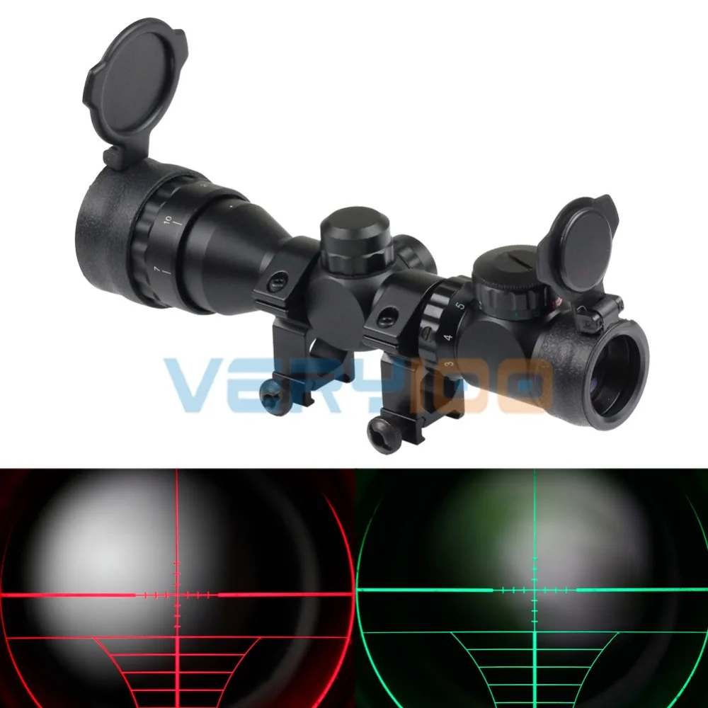 

Red Green Mil-dot Sights 2-6x32 AOE Tactical Riflescope 20mm Picatinny Rail Mount With Rifle Scope Sunshade