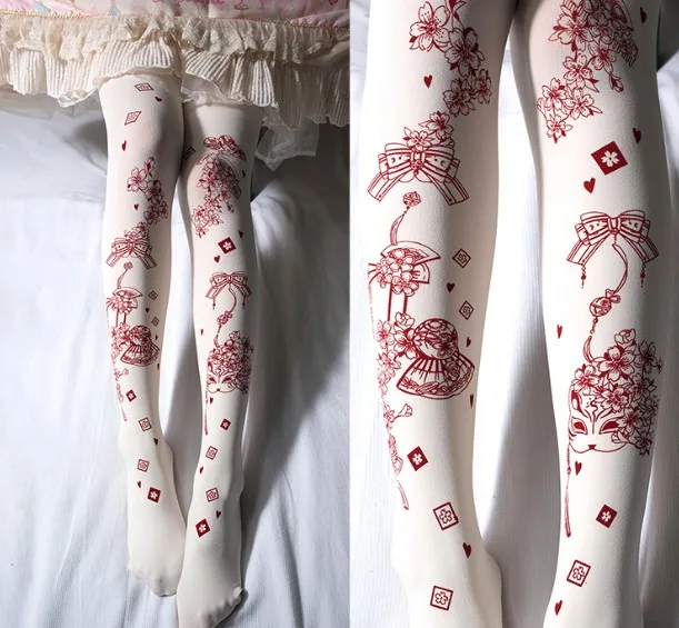 120D red Высокое качество индивидуальные горячего тиснения 120D/160D бархатные чулки весна и осень косплей Лолита плотно для Хэллоуина - Цвет: 120D red