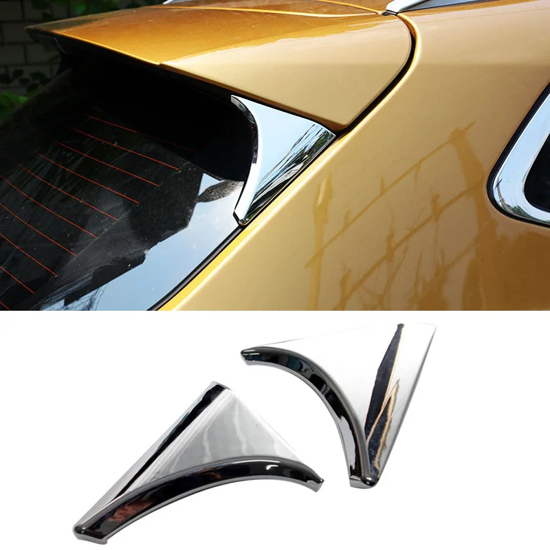

ACCESSORIES FIT FOR NISSAN QASHQAI 2014 2015 2016 2017 SIDE REAR WINDOW SPOILER CHROME COVER TRIM TRIANGLE GARNISH BEZEL