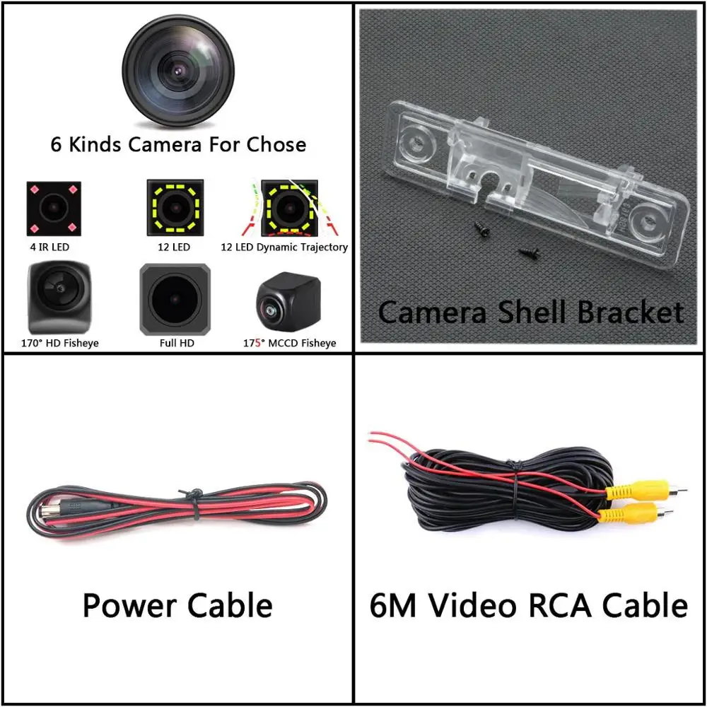 175 градусов MCCD рыбий глаз заднего вида парковочная камера для Buick Excelle HRV GL8 Opel Zafira A 12LED Full HD динамические треки - Название цвета: Camera Only