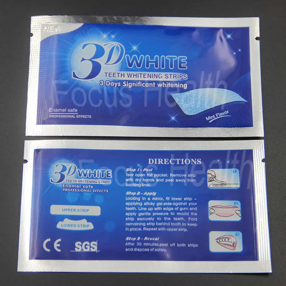 14 Pouches 28 Strips 3D Teeth Whitening Strips Bleach Bright White Dental Bleaching Veneers Tooth Whitener Oral Hygiene Care Strips