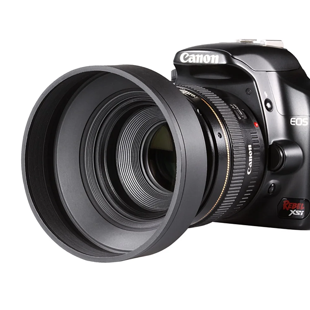58 мм 3 в 1 бленда резиновая Складная для Canon Rebel EOS Nikon Sigma и другие объективы