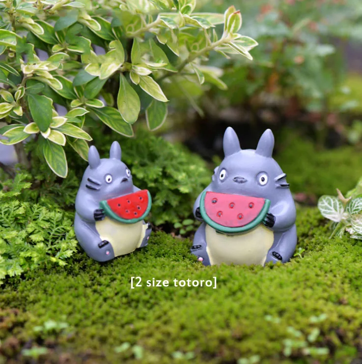 2 watermelon totoro BAIUFOR Тоторо миниатюры террариума животные DIY Сказочный Сад, суккуленты, настольный аквариум аксессуары смолы Ремесло Декор - Цвет: 2 watermelon totoro