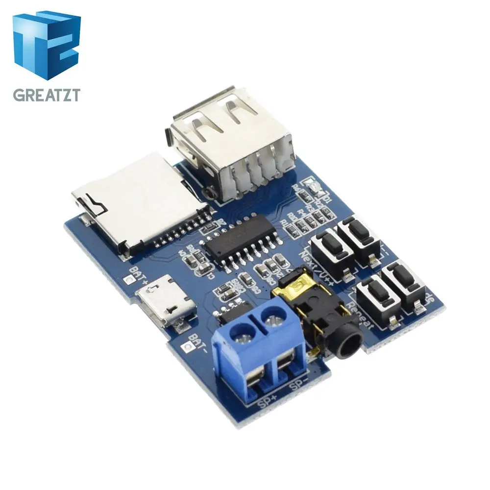 

1pcs TF card U disk MP3 Format decoder board module amplifier decoding audio Player