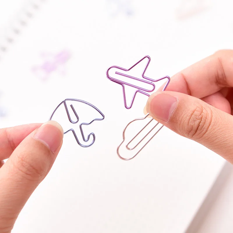 

12pcs/lot Cute Mini Paper Clips Material Escolar Kawaii Stationery Clear Binder Clips Photos Tickets Notes Letter Paper Clip