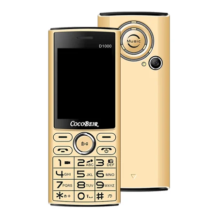 Внешний аккумулятор, 4300 мАч, мобильный телефон, 2,4 дюймов, две sim-карты, мобильный телефон, быстрый набор, сотовый телефон, фонарик, MP3, FM радио, D1000, русский язык - Цвет: gold