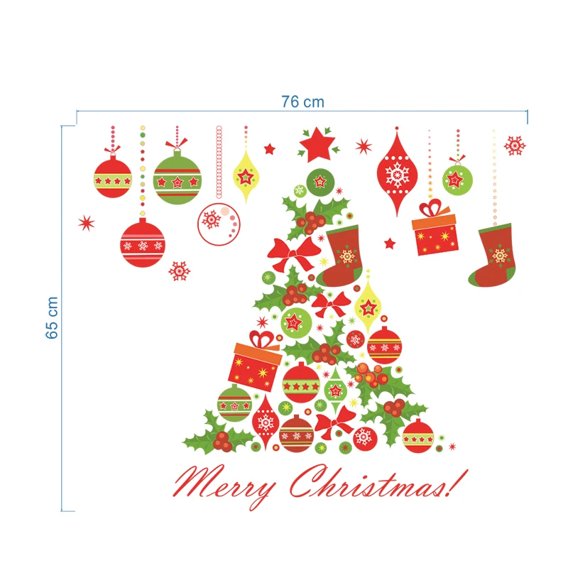 Merry Рождественская елка Снеговик наклейки на стену украшение дома поделки ПВХ магазин окно олень праздничный плакат художественные наклейки - Цвет: xmas89