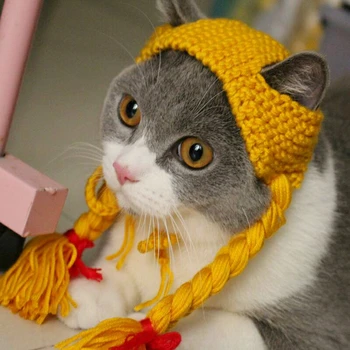 

[MPK Store] Cute Ponytails for Cats, Cat Headwear, Kitten Headwear, Pet Costume