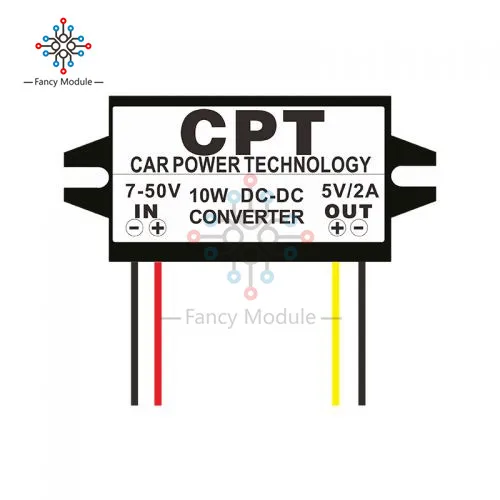 DC-DC 7-50 в до 5 В 2 а 10 Вт автомобильный преобразователь питания Micro Mini USB понижающий адаптер питания с низким нагревом и автоматической защитой