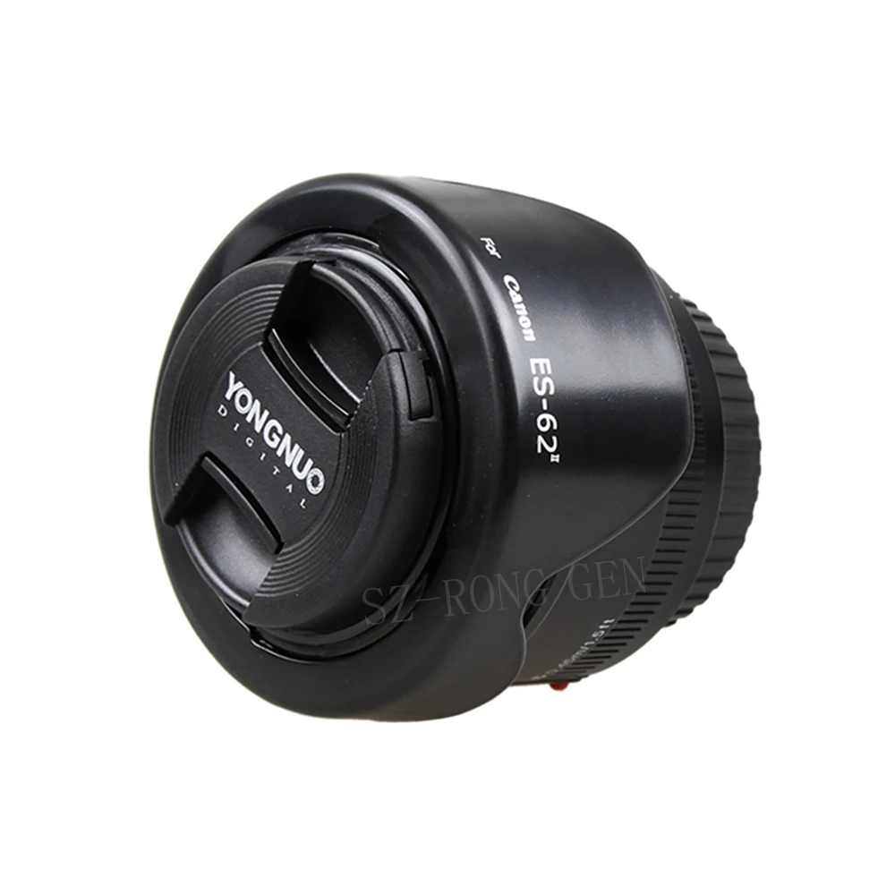 YONGNUO YN 50 мм F1.8 объектив с большой апертурой и автофокусом для Canon EF Mount EOS Camer+ сумка для объектива+ бленда ES-62II