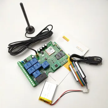 

2017 New GSM-RELAY 1pcs Seven output gsm relay sms call remote controller Rechargeable battery for power off alarm app