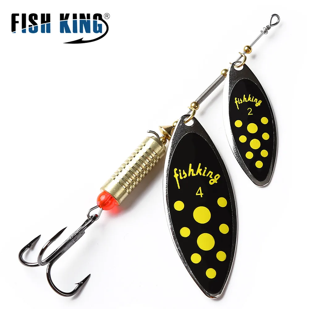 FISHKING 1PCS20g ложка приманка с крючком жесткая металлическая приманка для рыболовного крючка Спиннер двойная ложка рыболовные принадлежности PESCA снасти