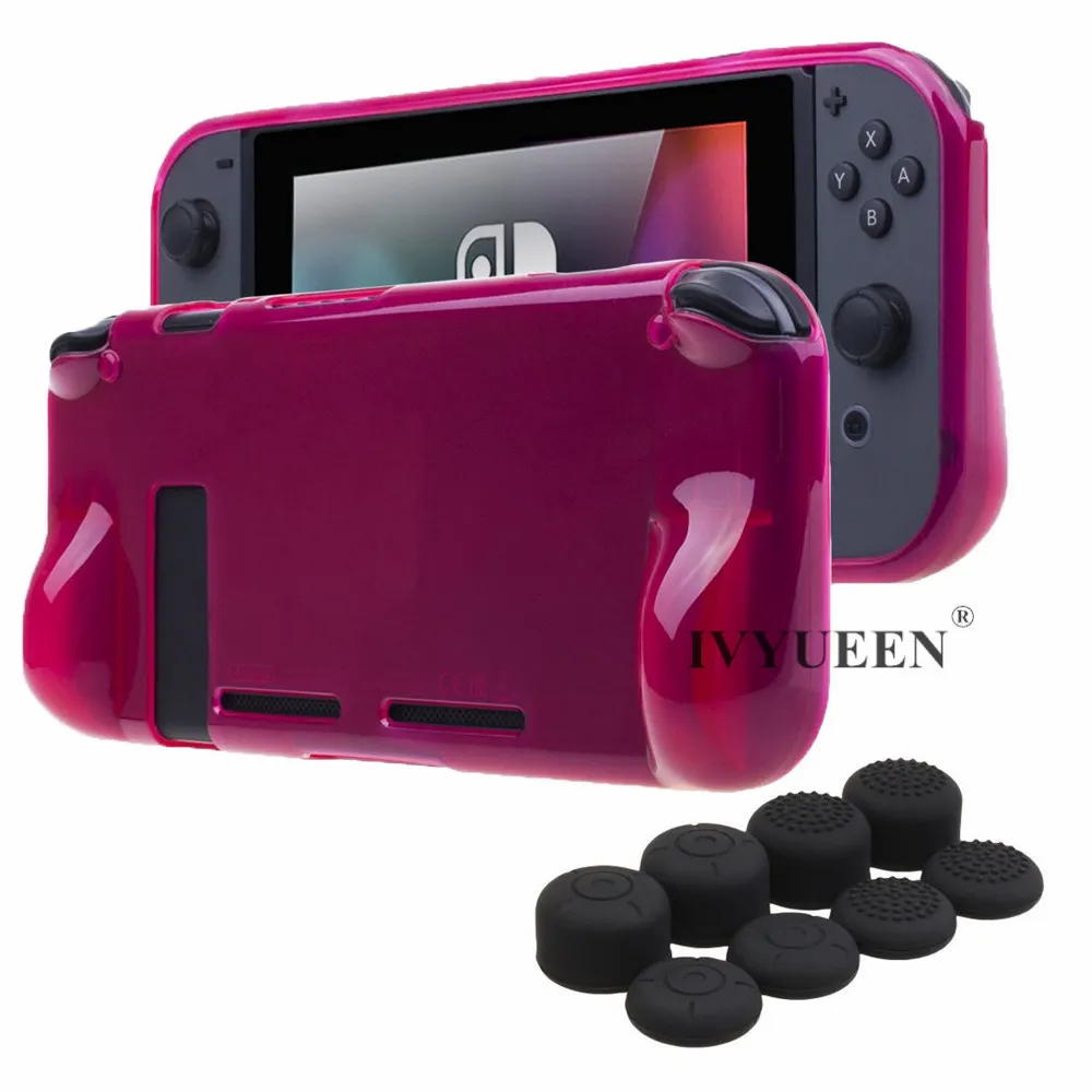 

IVYUEEN for Nintend Switch Console Joy con TPU Anti-Scratch Clear Protective Case & Joy-Con Controller with Thumb Stick Grips