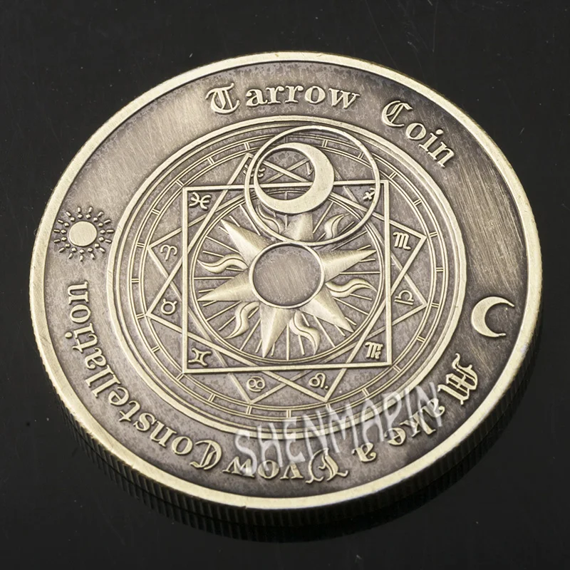 Таро желая памятная монета Солнце Луна Созвездие вызов монета фэн-шуй коллекционные монеты помочь людям мыслить вещи