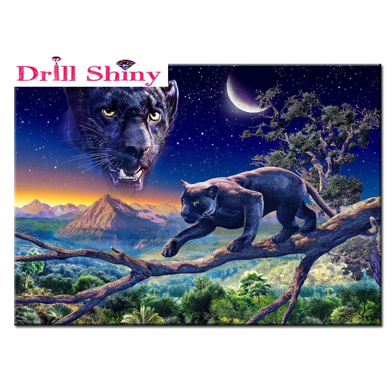 

100% DIY 3D Алмазные инкрустированные животные Пантеры ручной работы Алмазная вышивка крестиком набор узор с алмазной вышивкой горный хрусталь