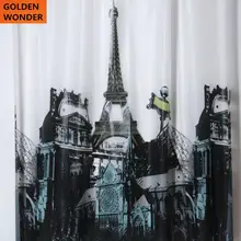 Hot Statue of Liberty EVA Copper Buckle Shower Curtain Waterproof Bathroom Products Polyster France Paris Eiffel Tower Printed waterproof eiffel tower floral polyester shower curtain