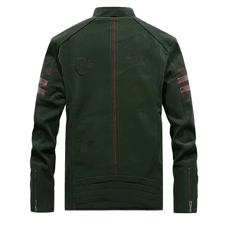 Ретро кожаная куртка Для мужчин британский стиль Slim Fit мотоцикл кожаная куртка классический черный на молнии Для мужчин Кожаные куртки пальто