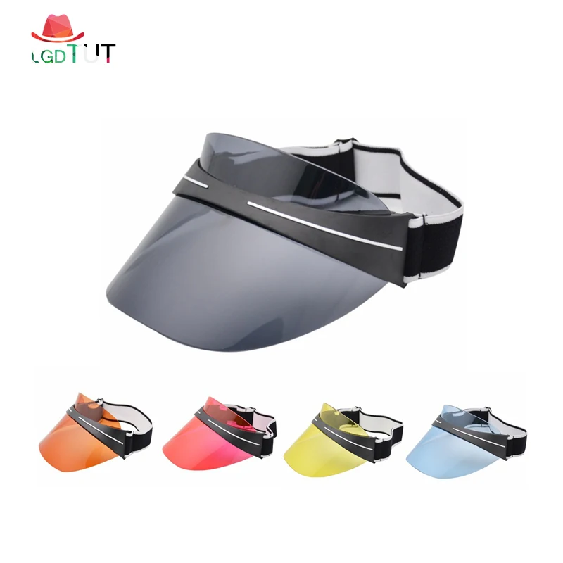 2019 جديد للجنسين النساء الرجال قبعات صيفية للنساء النظارات الشمسية PVC أعلى قبعة للوقاية من الشمس شفافة قبعة الشمس شاطئ قبعات لا تغطي الرأس بال...