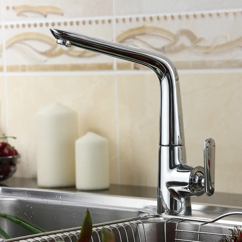 Kitchen sink faucet copper single-hole hot and cold sink faucet kitchen faucet can rotate Lu5094 Kitchen sink faucet copper single-hole hot and cold sink faucet kitchen faucet can rotate Lu5094