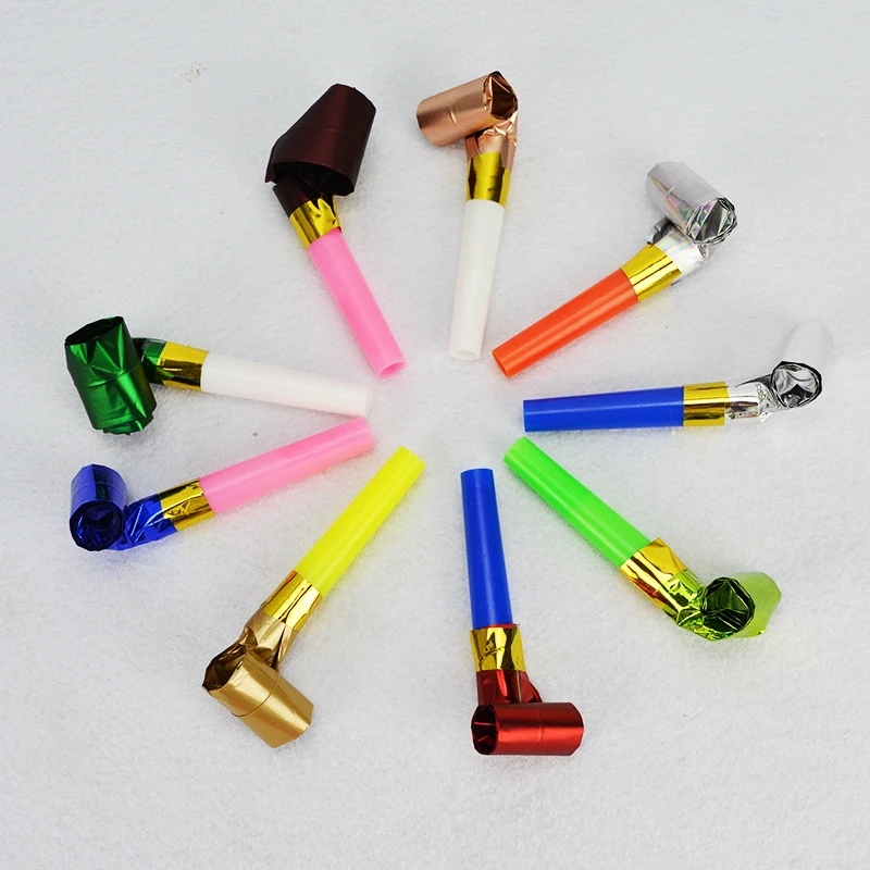 50pcs lot Birthday Party Supplies Blowouts Noise Maker Jokes Whistle Roll Blow Outs Noisemaker Festive Wedding
