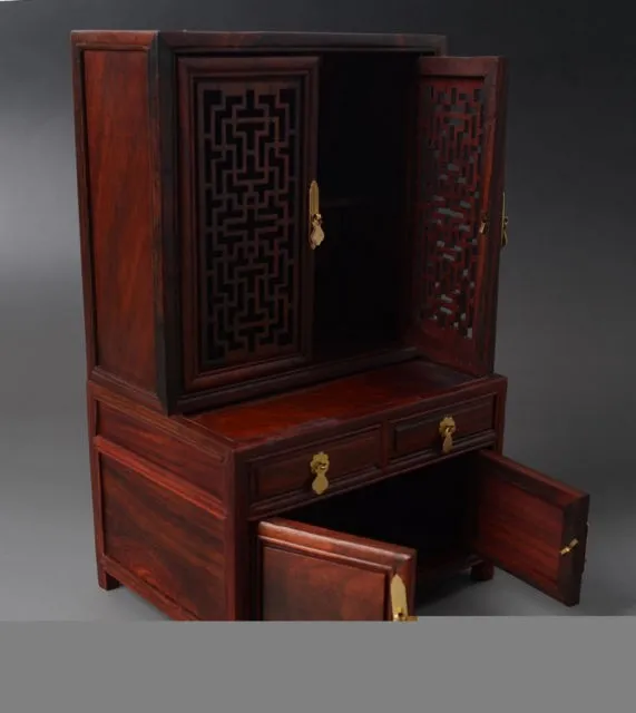 Изысканный китайский классический античный имитация династии Цин старый стиль шкаф из розового дерева мини-мебель