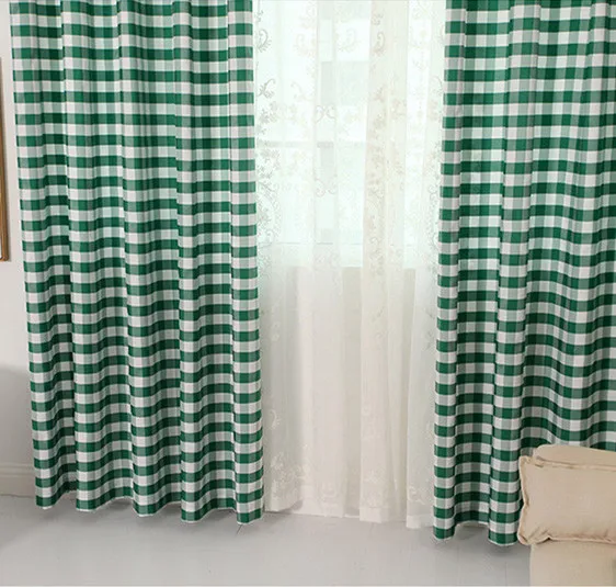 

Nordic Black and White Plaid Window Curtains Semi Shade Cloth Curtains for Bedroom and Living Room