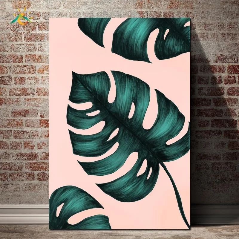 

Monstera Leaves Nordic Posters And Prints Modern Canvas Art Canvas Painting Wall Painting Decorative Pictures for Living Room
