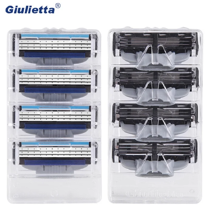 

High Quality Giulietta 3 Layer Shaving Razor Facial Care Shaving Cassettes Men Shaving Blades Gillettee Mache 3 (8pcs/Box)