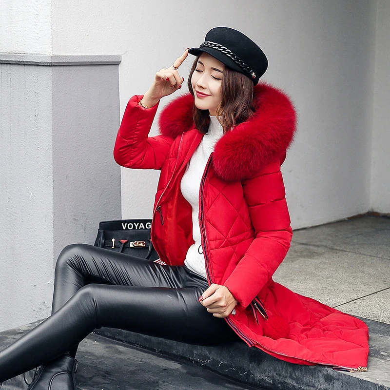 Winter Warm Women Thick Cotton Long Coats Parkas Vintage
