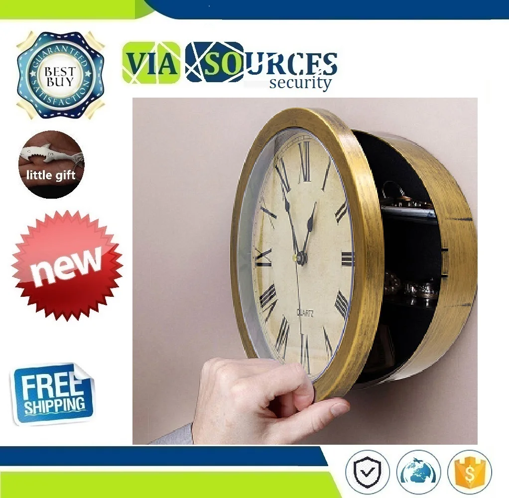 

Wall Clock Safe Box Creative Vintage Hidden Secret Storage Box for Cash Money Jewelry Home Office Security Clock Style Safes