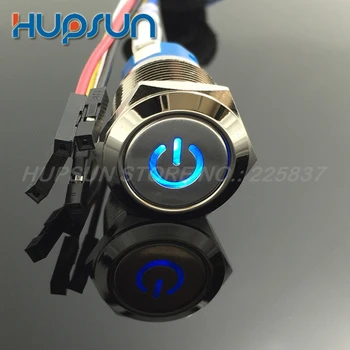

3pc 5v 19mm LED 50cm wire push lock button waterproof latching self-locking push button switch power button pc case motherboard