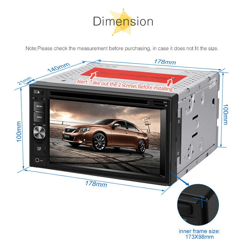 Excellent Universal 6.2" Android 9.0 2Din Car Multimedia 2G RAM Auto Radio DVD CD  MP5 VideoPlayer GPS Stereo 4G WiFi 2 Double Din 47 5