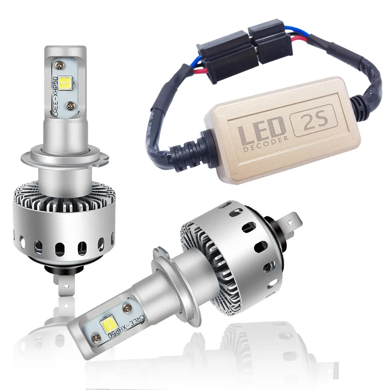 

2pcs H7 Canbus Error Free LED Headlight Bulb 80W 16000lm Cree XHP50 Chips 6000K 12V Auto Headlamp Fog Light