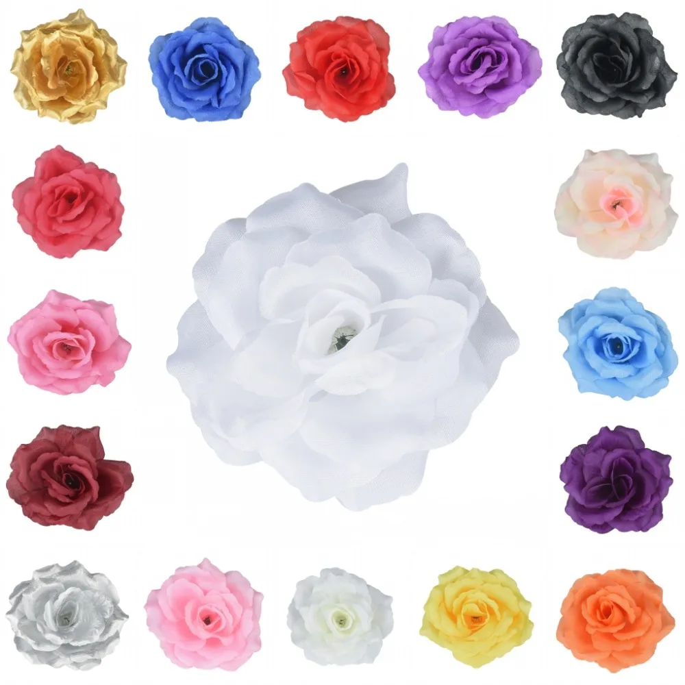 Decoração do Partido Favores do Casamento para Beijar Centímetros Artificial Silk Rose Flor Heads Bola 17 Cores 100pieces 11