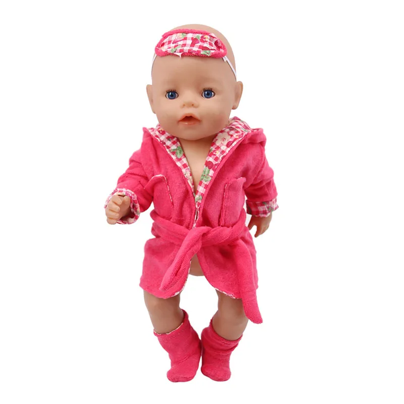 Кукольная Пижама, ночная рубашка, 4 цвета, 3 шт. = Пижама+ маска для глаз+ обувь для 18 дюймов, американская кукла и 43 см, кукольная одежда для поколения
