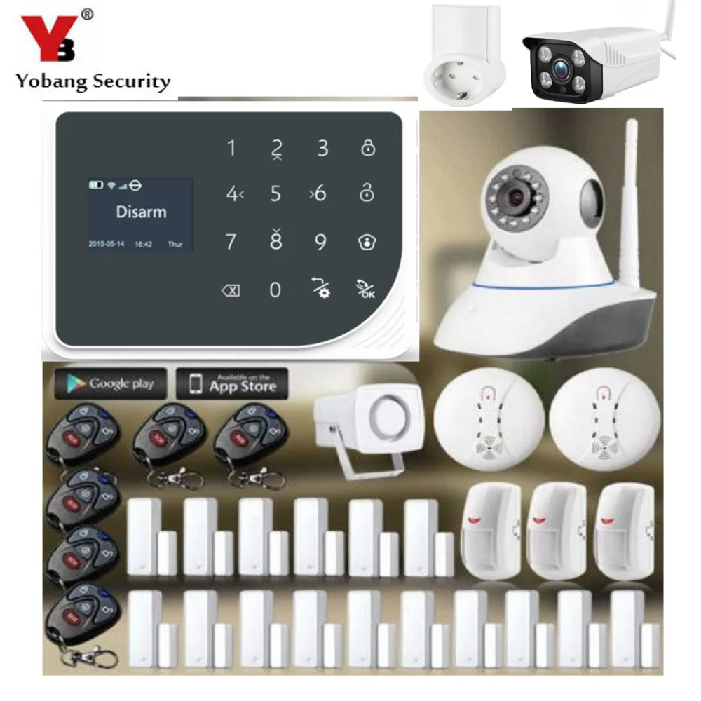 YoBang Security GSM WIFI IOS Android APP Controls Home Safely Smart Socket font b Alarm b