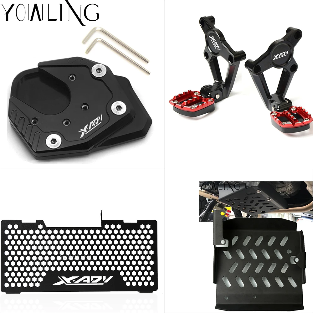 

For Honda X-ADV XADV 750 2017 2018 M8 Black stand screws Radiator Guard Radiator Cover Foot Pegs Footrest Brake Clutch Levers