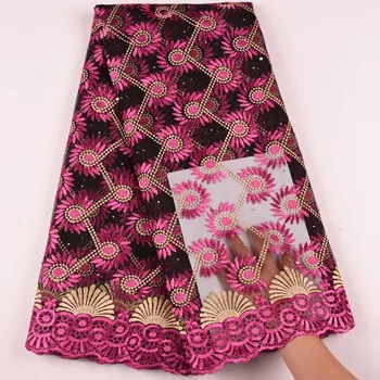 

French Laces Fabrics High Quality Tulle African Laces Fabric For Wedding Nigerian Net Lace With Stones Fabric A1144