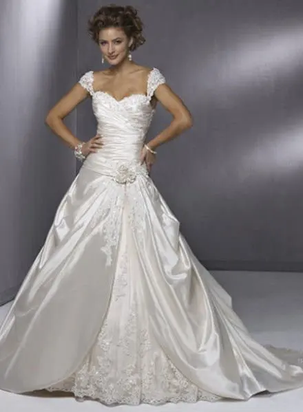

Free Shipping Ruched Satin Wedding Dress custom size&color
