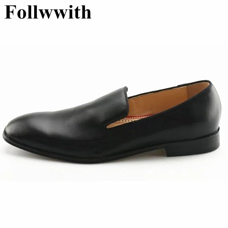 As Follwwith Apartamentos Dos Sapatos Moda Macio Deslizamento Em Salto Quadrado Couro Pic Mocassins Homens Pic Casuais Sapatas De Preto as wzaSSqI