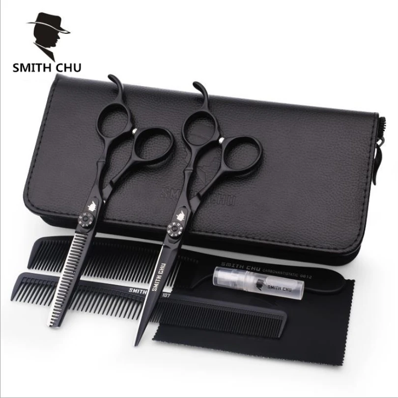 Kopen Smith Chu Hoge Kwaliteit Snijden Schaar 6Inch 440C Rvs Professionele Salon Kappers Dunner Schaar Haar Schaar Set