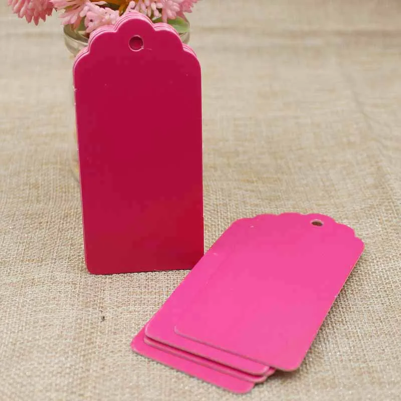 9,5*4,50 см 100 шт в партии ярко-розовая картонная бирка для багажа ювелирные изделия/Подарочная пустая бирка на заказ лого цену дополнительно