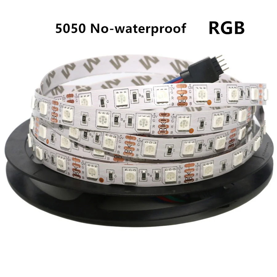 5050 SMD RGB Светодиодные ленты светильник AC/DC 12V Водонепроницаемый Светодиодные ленты e 50/100/120/200 см для фотостудии компьютер чехол клейкая лента лампа